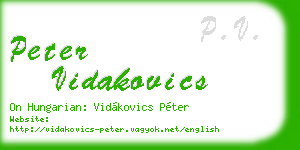 peter vidakovics business card